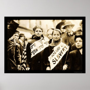 Protest kinderarbeid in New York City 1909 Poster