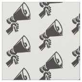 Protest Megafone Black White Pattern Stof (Close Up)