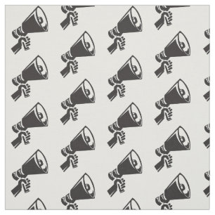 Protest Megafone Black White Pattern Stof