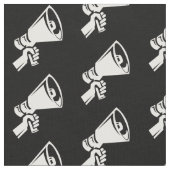 Protest Megafone Black White Pattern Stof (Close Up)