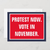 Protest nu Stemming in november Politiek verzet Briefkaart (Voorkant / Achterkant)