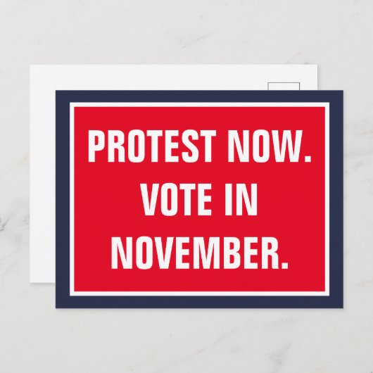 Protest nu Stemming in november Politiek verzet Briefkaart (Voorkant / Achterkant)