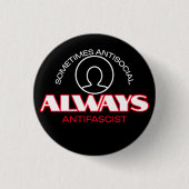 Protest op zakformaat: antifascistische Button (Voorkant)