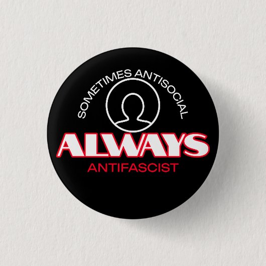 Protest op zakformaat: antifascistische Button (Voorkant)