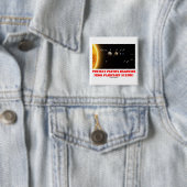 Protest Pluto's deemotie van de planetaire status! Vierkante Button 5,1 Cm (In situ)