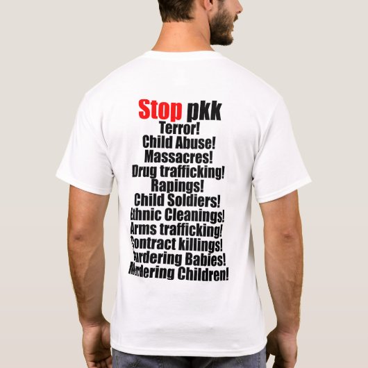 Protest. Stop terrorisme. T-shirt (Achterkant)