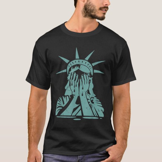 Protest tegen het Huilende Vrijheidsbeeld T-shirt (Voorkant)