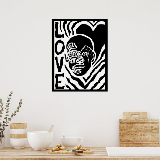 protest tegen het poster van liefde (Keuken)