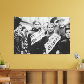 Protest tegen kinderarbeid in de Labourparade Canvas Afdruk (Insitu (Woonkamer))