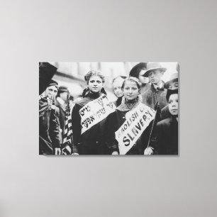 Protest tegen kinderarbeid in de Labourparade Canvas Afdruk