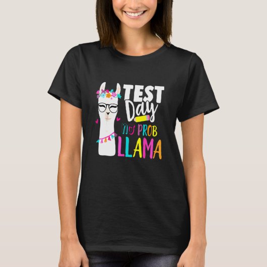 Protest testdag geen Prob Llama leraar professor J T-shirt (Voorkant)