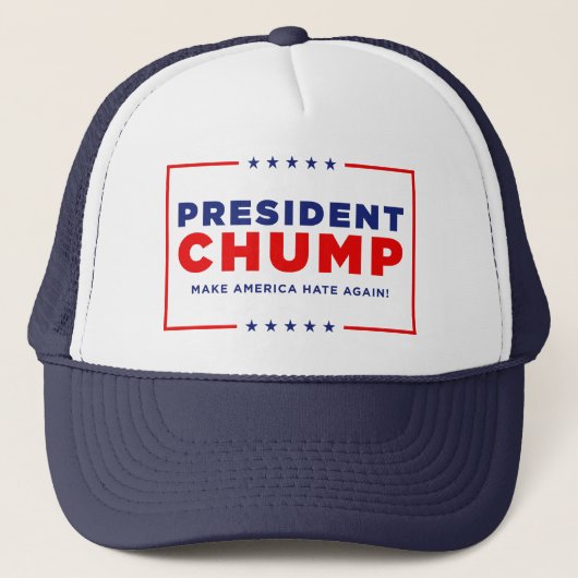 Protest Trump: Trucker Hat "President Chump" Pet (Voorkant)