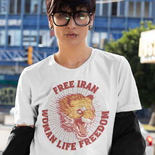Protest van Free Iran   Angry Lion Red T-shirt