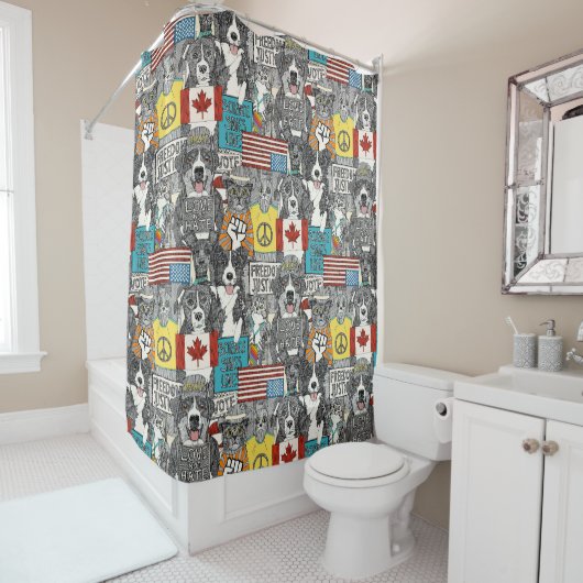 protest van huisdieren douchegordijn (In situ)