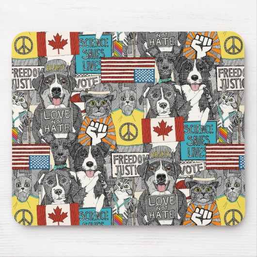 protest van huisdieren muismat (Voorkant)