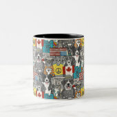 protest van huisdieren tweekleurige koffiemok (Center)