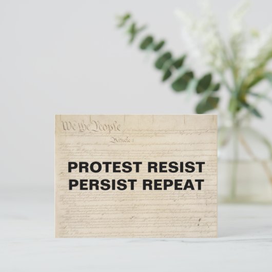 Protest verzet zich en we herhalen het volk briefkaart (Staand voorkant)