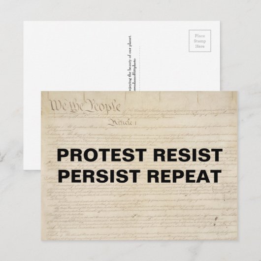 Protest verzet zich en we herhalen het volk briefkaart (Voorkant / Achterkant)