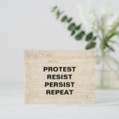 Protest verzet zich en we herhalen het volk briefkaart (Staand voorkant)