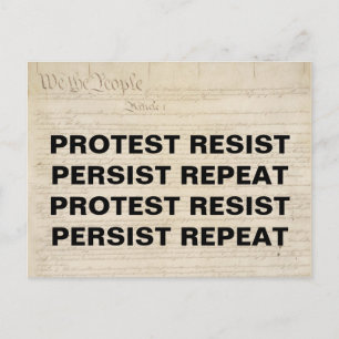 Protest verzet zich en we herhalen het volk briefkaart