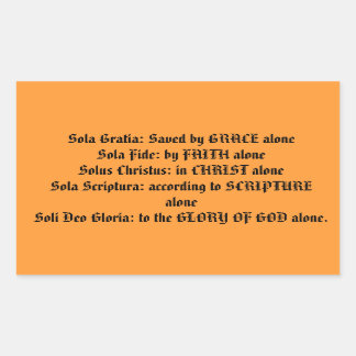 Protestant Creed 5 Solas Bumpersticker Rechthoekige Sticker