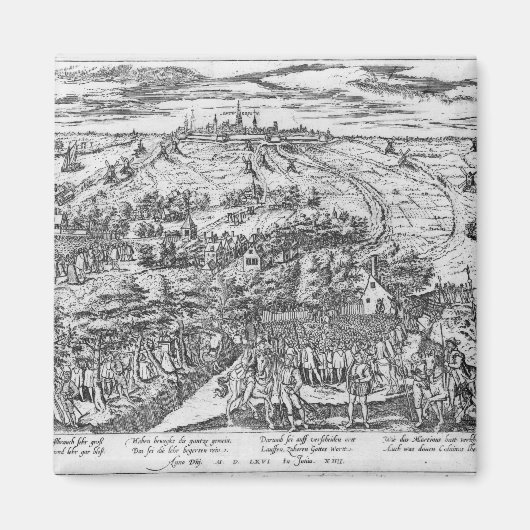 Protestanten in de open omgeving van Antwerpen Magneet (Voorkant)