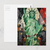protesting lady liberty arrested by police surreal briefkaart (Voorkant / Achterkant)