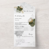 Protheebloem Alle in één bruiloft uitgenodigd All In One Uitnodiging (Binnen)