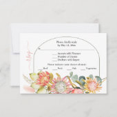 Protheembloemen pampas grassen groene bruiloft RSV RSVP Kaartje (Voorkant)