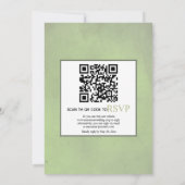 Protheembloemen QR-code RSVP Groene bruiloft Kaart (Achterkant)