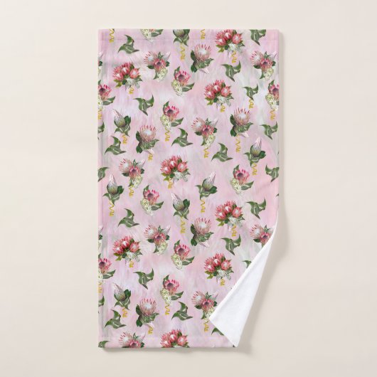 Protheembloemvlokjes met snijblad bad handdoek (Handdoek)