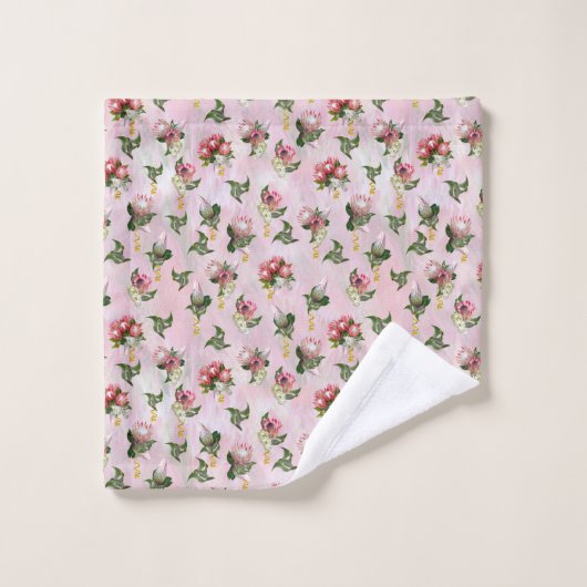 Protheembloemvlokjes met snijblad bad handdoek (Wasdoekje)