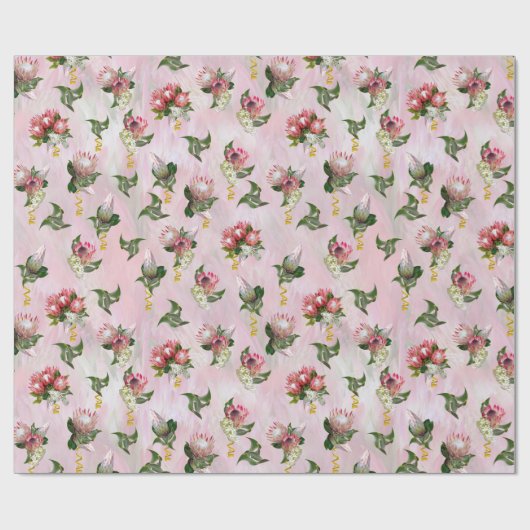 Protheembloemvlokjes met snijblad cadeaupapier (Vlak)