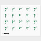 Prothero de groene draak ronde sticker (Vel)