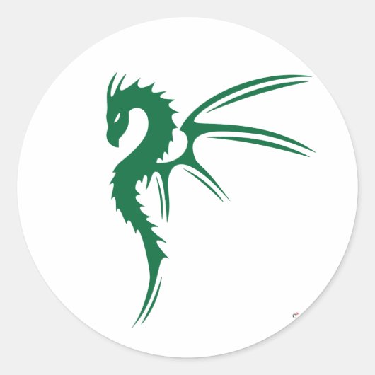 Prothero de groene draak ronde sticker (Voorkant)
