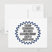 Prothesist.. Omdat ik het zei Briefkaart (Voorkant / Achterkant)