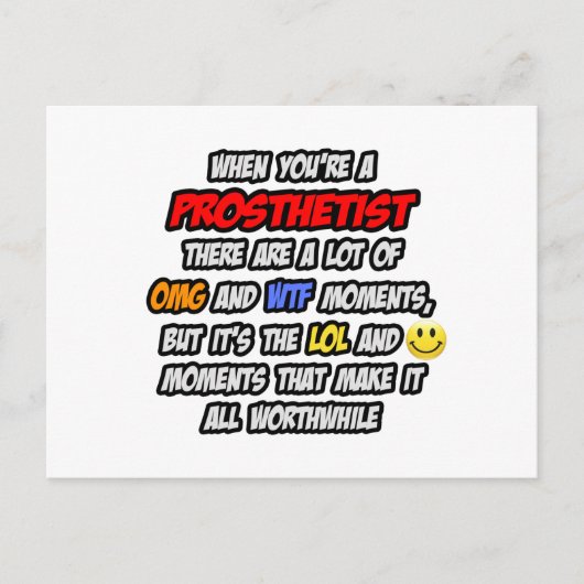 Prothesist.. OMG WTF LOL Briefkaart (Voorkant)