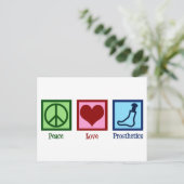 Prothesist Peace Love Prosthetics Briefkaart (Staand voorkant)