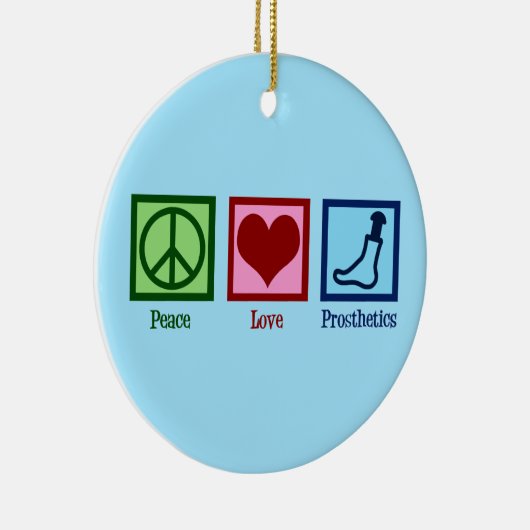 Prothesist Peace Love Prosthetics Keramisch Ornament (Rechts)