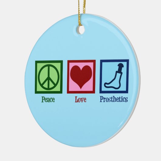 Prothesist Peace Love Prosthetics Keramisch Ornament (Links)