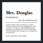 Prothesist Personalized Gift Poster<br><div class="desc">Elegant,  creatief,  Prosthodontist Gift in minimalistische stijl zwart-wit. Bekijk onze winkel - collectie voor anderen. Geef ons gratis een bericht als je hulp nodig hebt om dit aan te passen of om het even welke specifieke aanpassingsbehoeften aan te passen.</div>