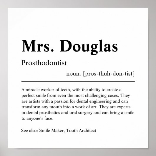 Prothesist Personalized Gift Poster (Voorkant)