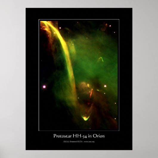 Protostar HH34 bij Orion - ruimteastronomie Poster (Voorkant)