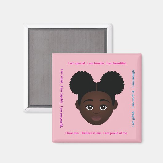 #Proud2BNaturalMe #Affirmations Locker Magneet (Voorkant / Achterkant)