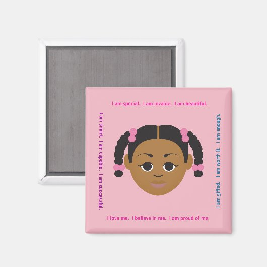 #Proud2BNaturalMe #Affirmations Locker Magneet (Voorkant / Achterkant)