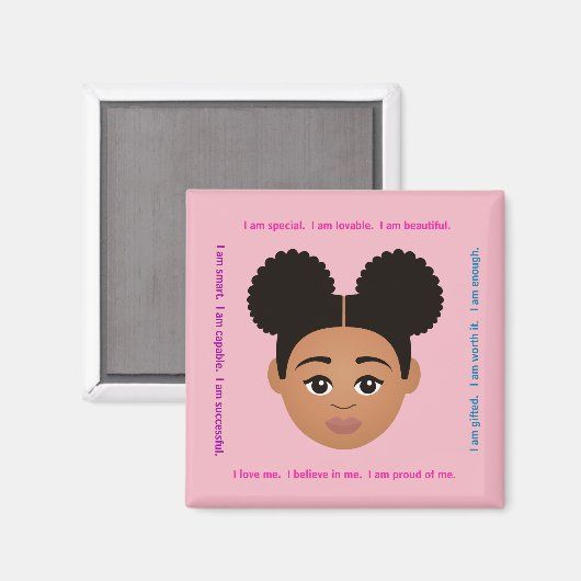 #Proud2BNaturalMe #Affirmations Locker Magneet (Voorkant / Achterkant)