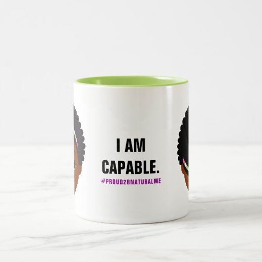 #Proud2BNaturalMe Bevestiging Tweekleurige Koffiemok (Center)