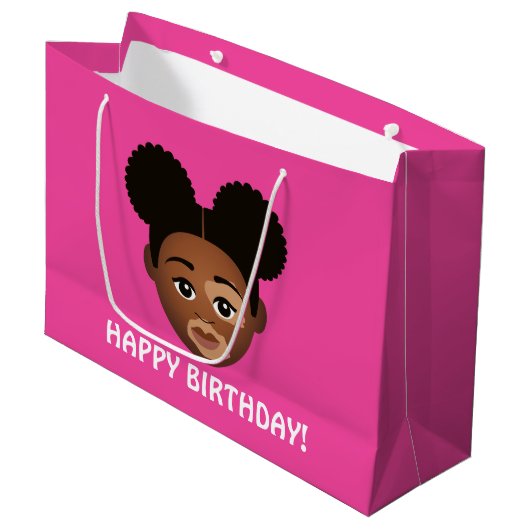 #Proud2BNaturalMe Choose-My-Complexion Birthday Groot Cadeauzakje (Voorkant Gekanteld)