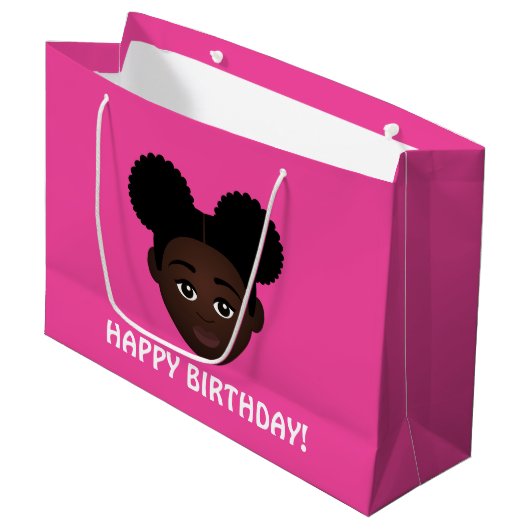 #Proud2BNaturalMe Choose-My-Complexion Birthday Groot Cadeauzakje (Voorkant Gekanteld)