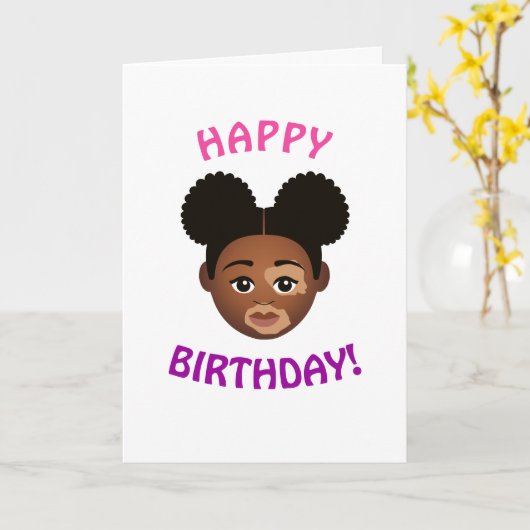 #Proud2BNaturalMe Choose-My-Complexion Birthday Kaart (Gele Bloem)